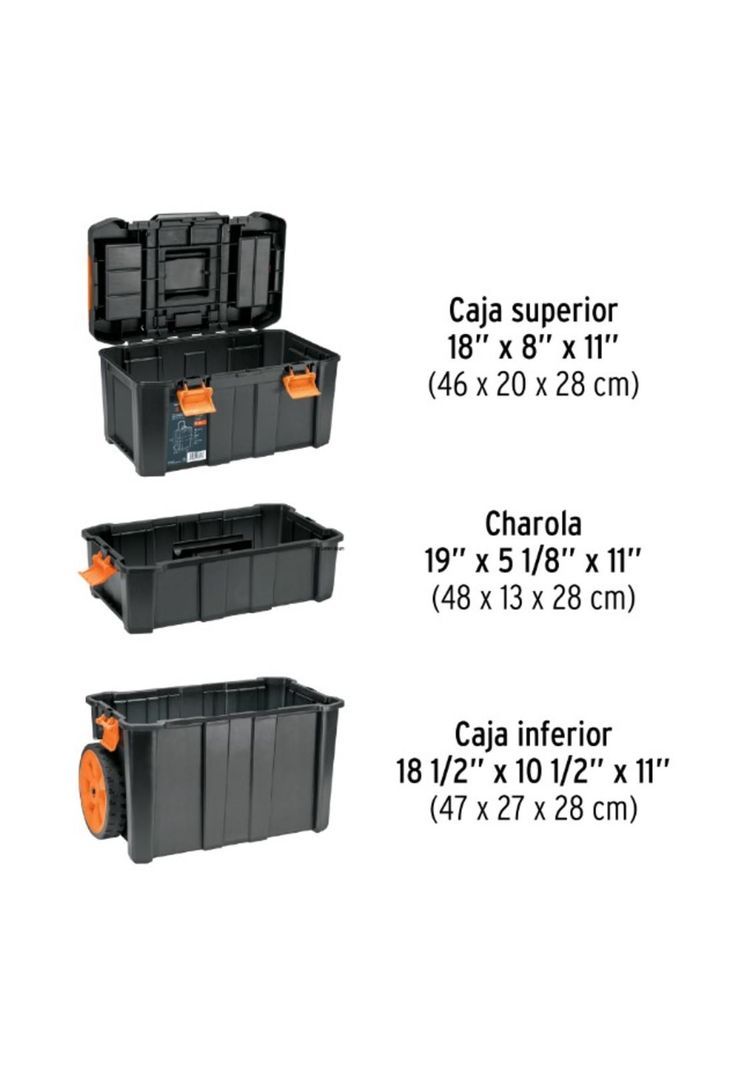 Caja De Herramientas Truper 53LITROS 3 En 1 DESMONTABLE con ruedas alta Resistencia-1
