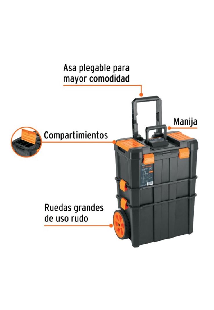 Caja De Herramientas Truper 53LITROS 3 En 1 DESMONTABLE con ruedas alta Resistencia-2