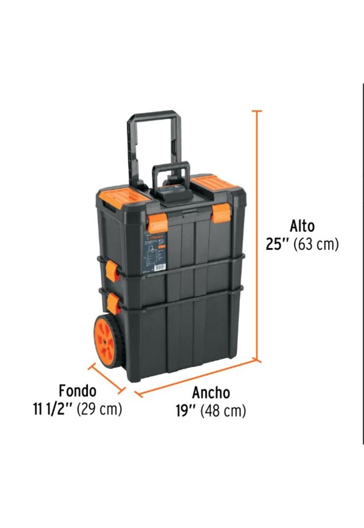 Caja De Herramientas Truper 53LITROS 3 En 1 DESMONTABLE con ruedas alta Resistencia-3