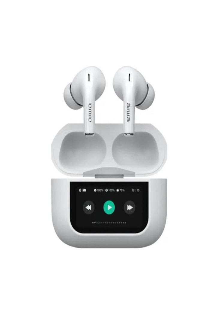 Audifonos Bluetooth Aiwa In Ear  Diseno con Pantalla Tactil Blanco