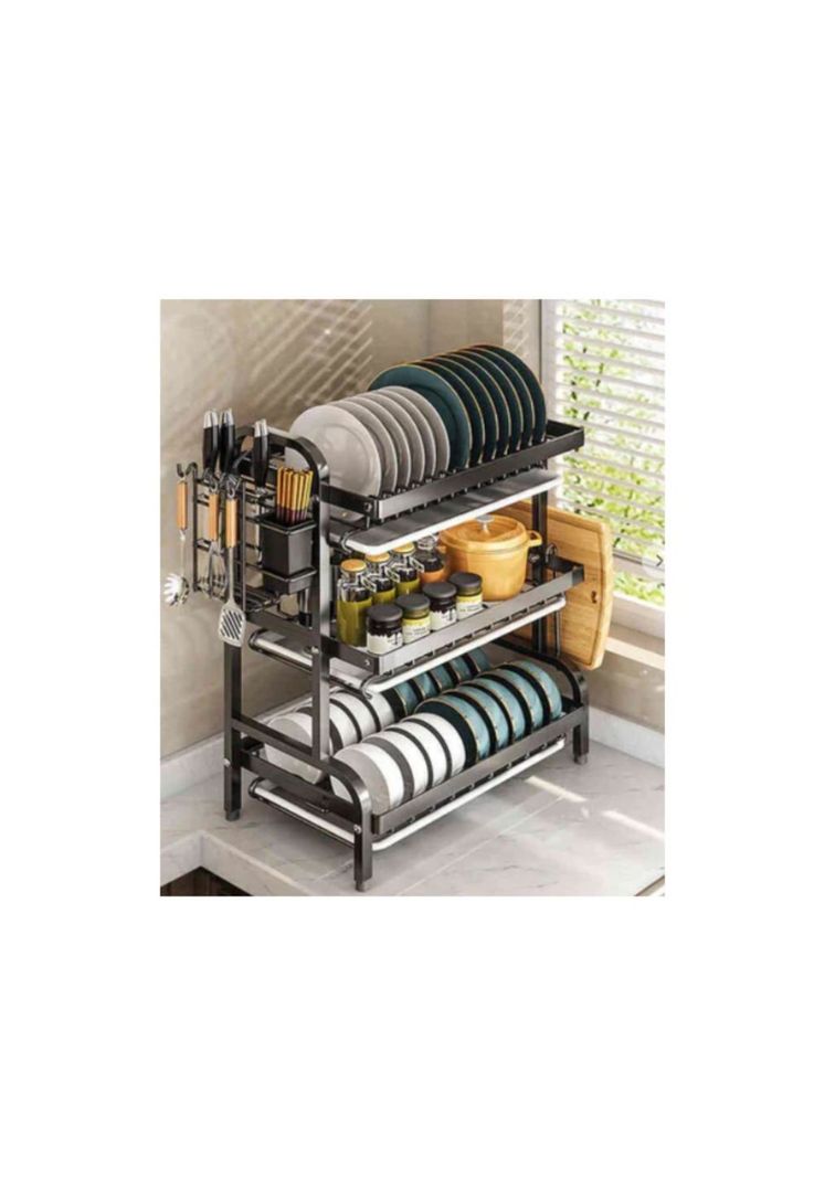 Secador Escurridor Organizador de Platos 3 Niveles Cocina-2