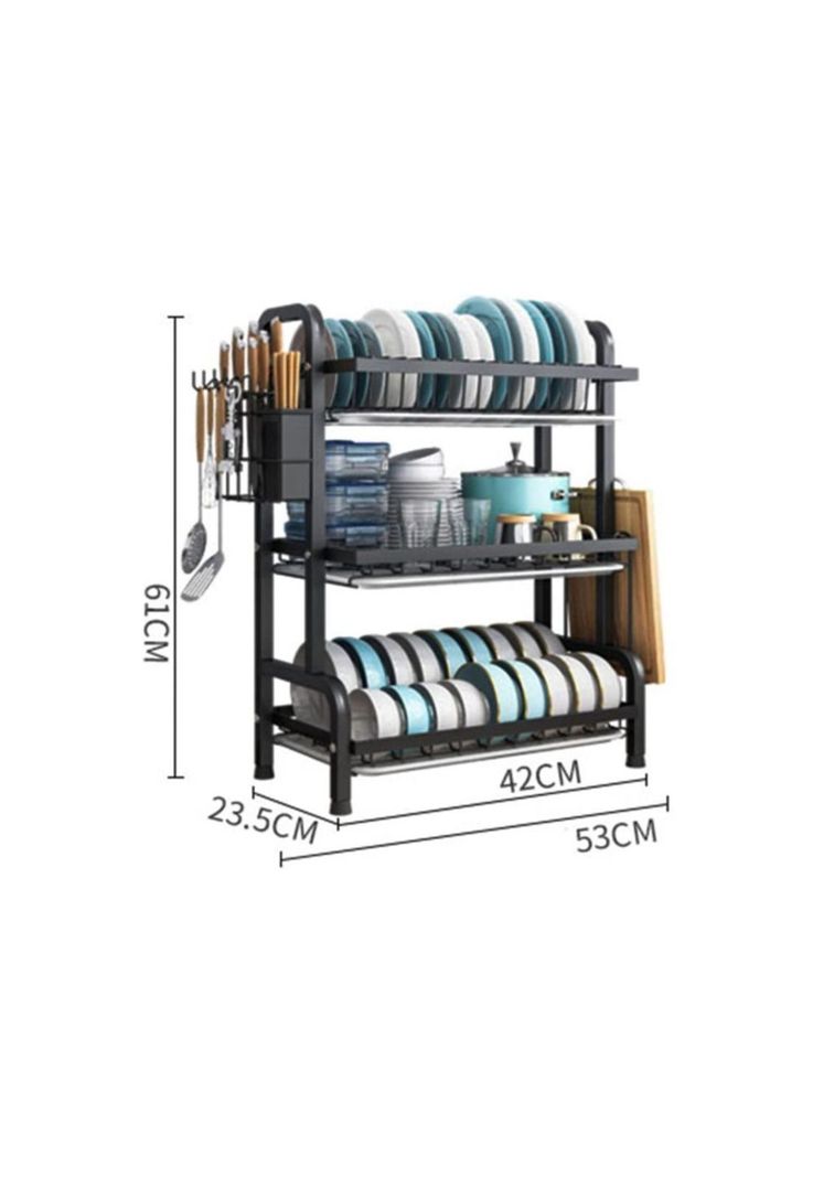 Secador Escurridor Organizador de Platos 3 Niveles Cocina-5