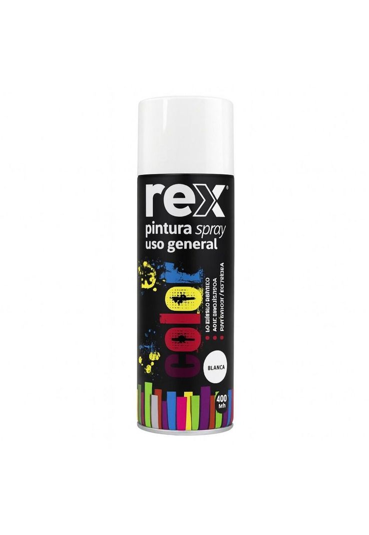 Pintura En Spray Uso General Secado Rapido Rex 400ml Blanca Blanco