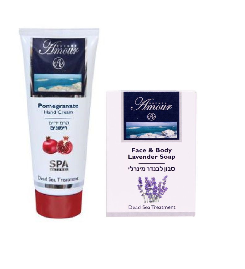1 Crema de Mano Granada 100ml + 1 Jabón Lavanda 125grs Mar Muerto-1