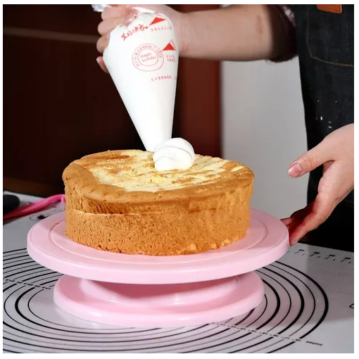 Base Para Decorar Tortas Plato Giratorio Rosado-4