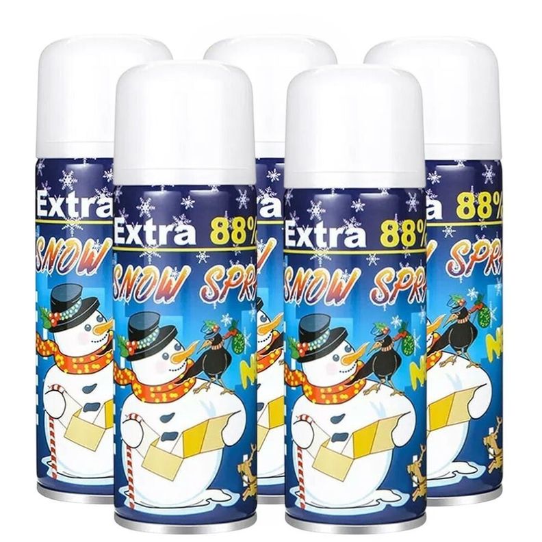 Set de 5 Spray de Nieve Artificial Lanza Espuma en Aerosol-1