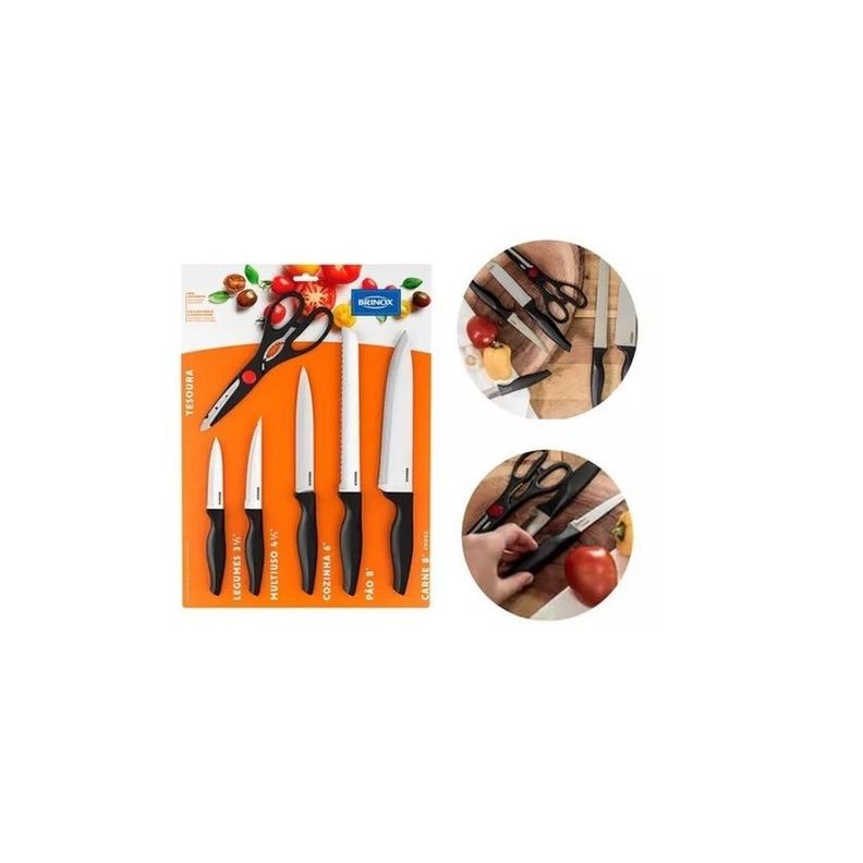 Set De Cuchillos Acero Inoxidable Brinox 6 Piezas 2556/310-3