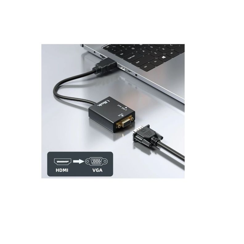 Adaptador Conversor Hdmi a VGA + Audio Portable Ulink UL-CV3500-2