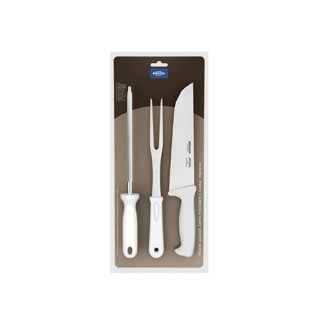 Set De Cuchillos 3 Piezas Brinox Mango Blanco Polipropileno 2554/302-0