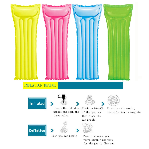 Colchón Inflable De 183x68CM Colchoneta Para Piscina Verano-5