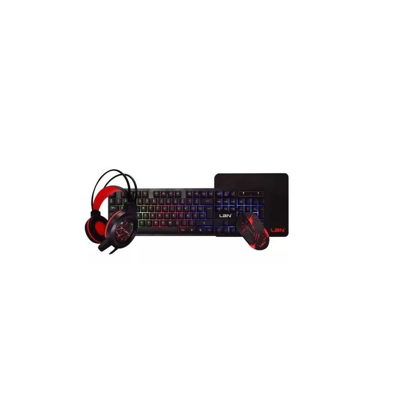 Kit De Teclado, Mouse y Audífonos Gamer Lbn LBCG01-0