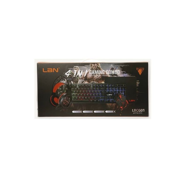 Kit De Teclado, Mouse y Audífonos Gamer Lbn LBCG01-1