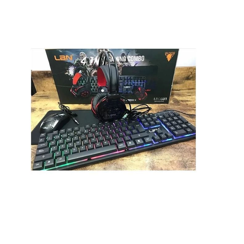 Kit De Teclado, Mouse y Audífonos Gamer Lbn LBCG01-2