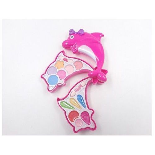 Kit De Maquillaje Sombras Labiales Para Niñas Forma Delfín-1