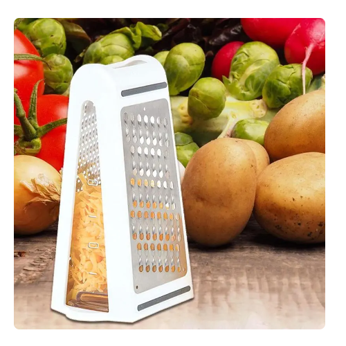 Rallador De Queso De Doble Cara Con Contenedor -3