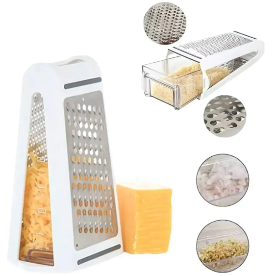 Rallador De Queso De Doble Cara Con Contenedor -2