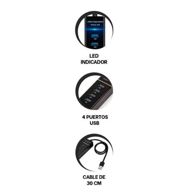 Hub Multiplicador de Puertos USB LBN 3.0 LBHB3.0-1