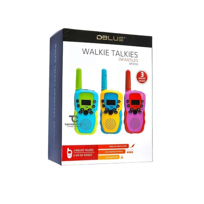 Walkie Talkie Dblue Set de 3 Radios Para Niños DBTOY03-2