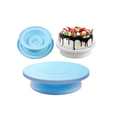 Base Para Decorar Tortas Plato Giratorio Celeste-2