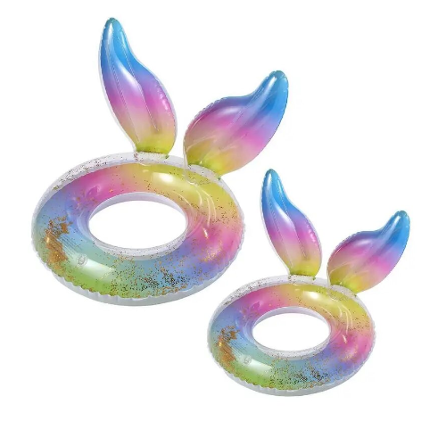 Pack 2 Flotadores De Piscina De Cola De Sirena 70cm Y 90cm-1
