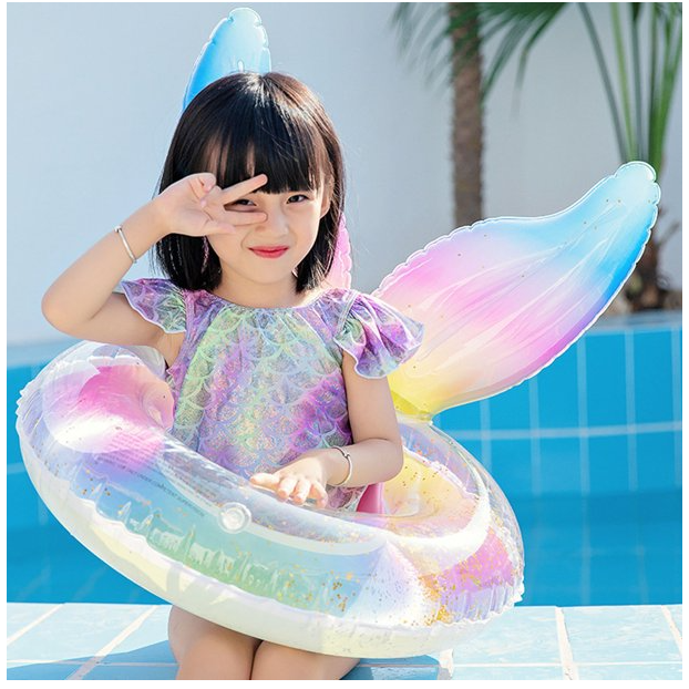 Pack 2 Flotadores De Piscina De Cola De Sirena 70cm Y 90cm-5