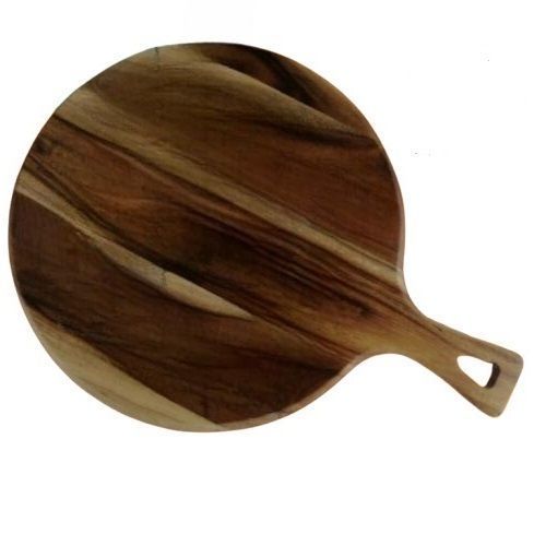 Tabla Rustica De Picar Nativos Forma Circular Con Mango MCB002-1