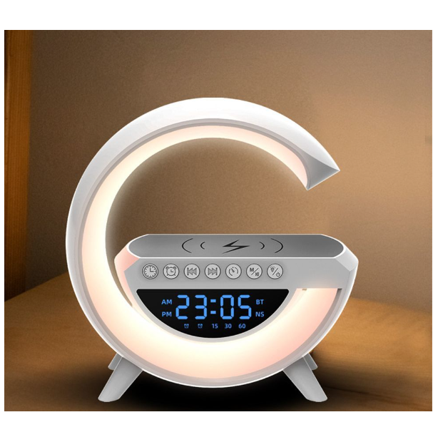 Altavoz Bluetooth Con Reloj Despertador Y Cargador Inalámbrico Luz LED-6