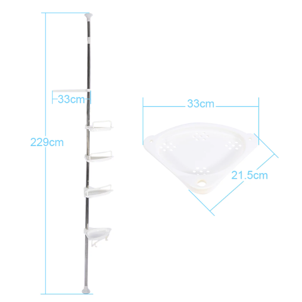 Estante De Esquina Organizador De Ducha Para Baño -3