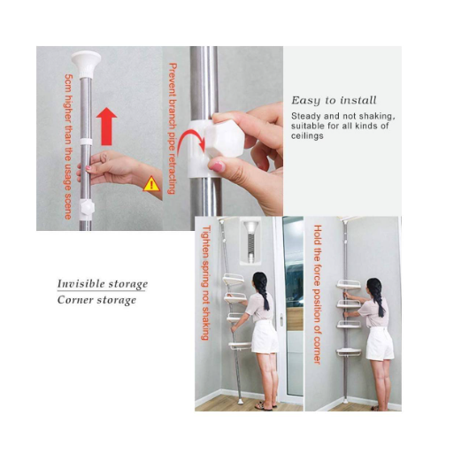 Estante De Esquina Organizador De Ducha Para Baño -6