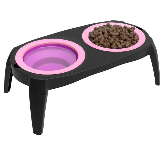 Tazones De Agua Y Comida Comedero Doble Para Mascota-0