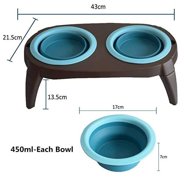 Tazones De Agua Y Comida Comedero Doble Para Mascota-3