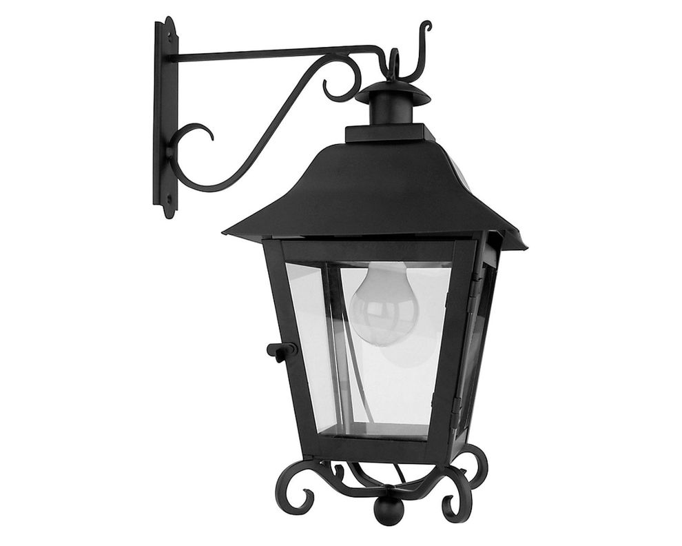 Farol pared 1L E27 Georgean negro Euro-0
