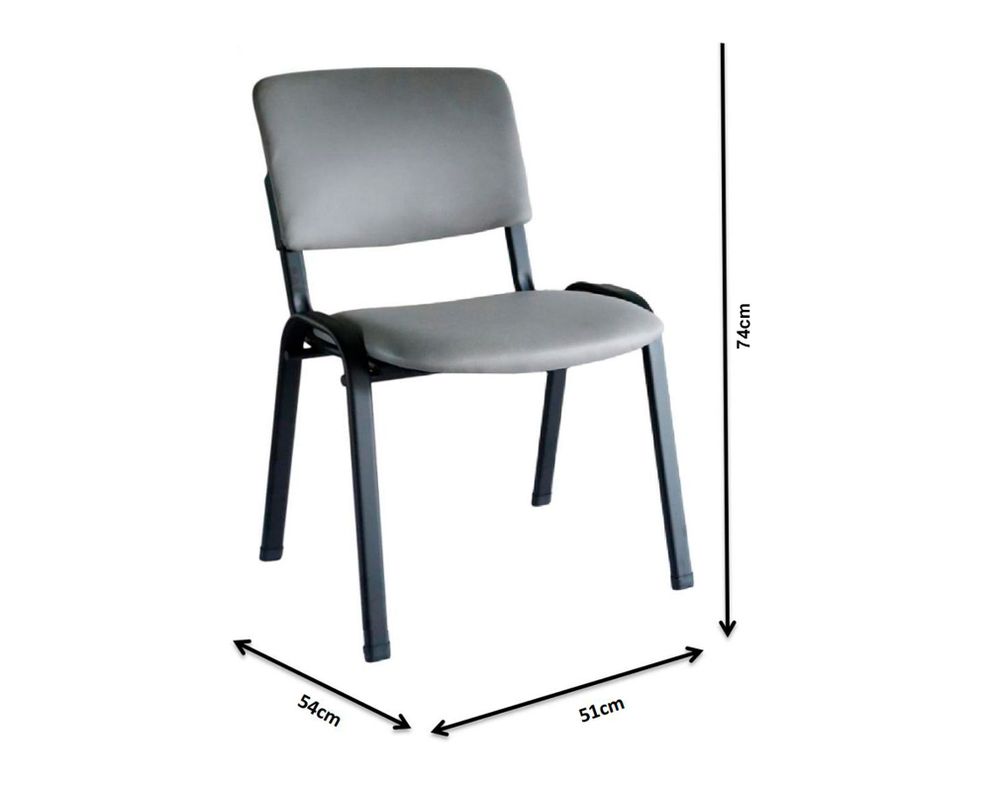Silla visita apilable gris-4