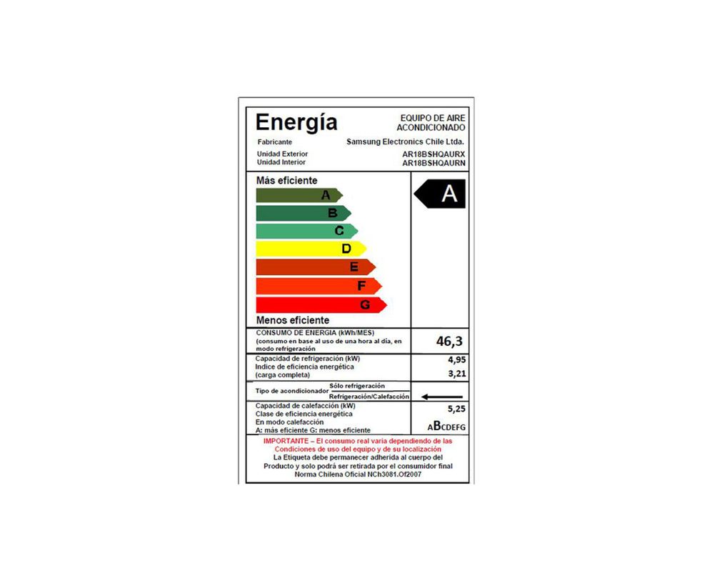 Aire Acondicionado Split Inverter 18000 BTU Samsung AR18BSHQAUR/ZS-8
