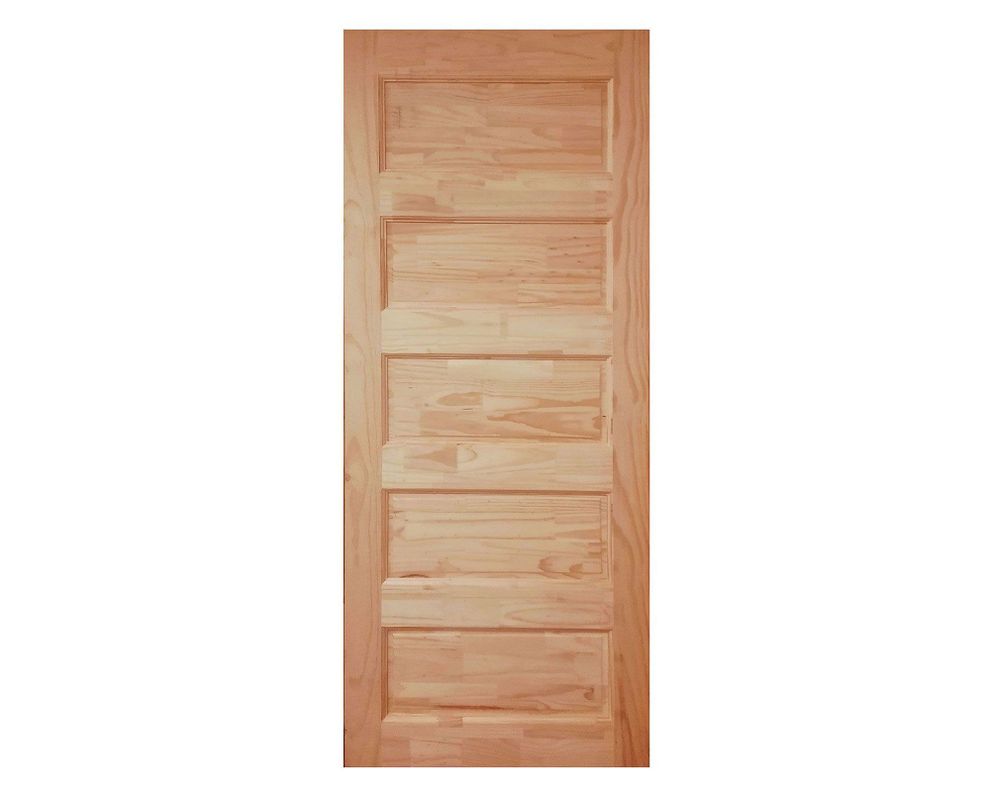 Puerta Pino Radiata Alcala 60x200 cm 5 paneles Moldupanel-1