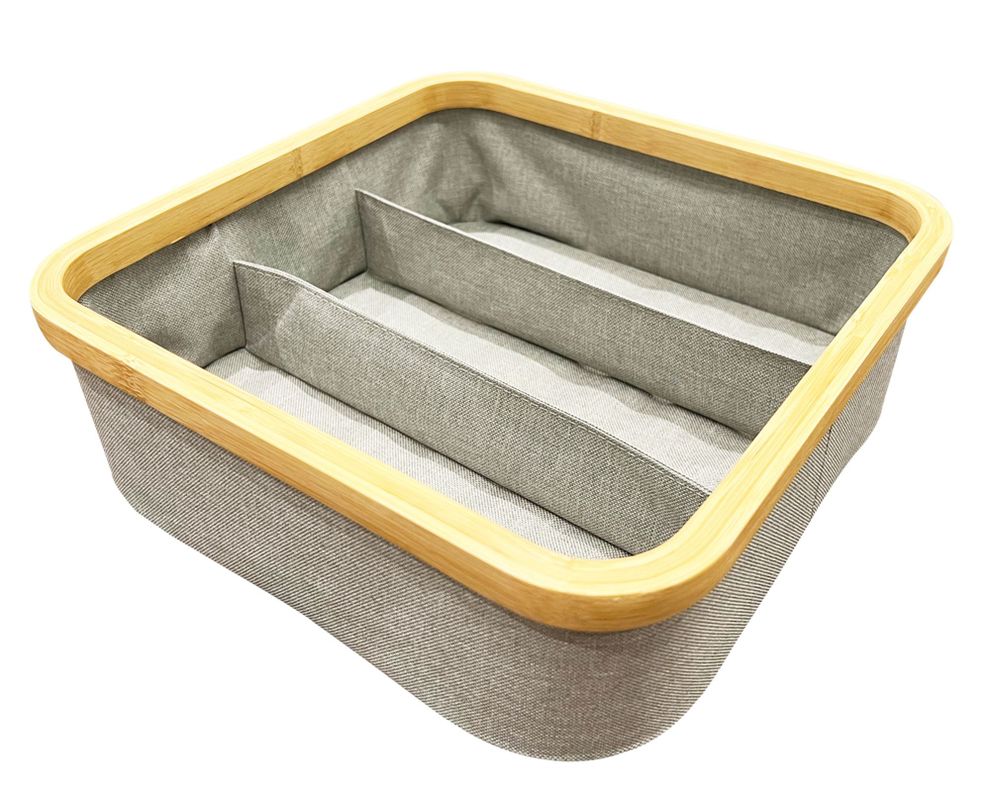 Organizador clóset 3 divisiones tela gris-0