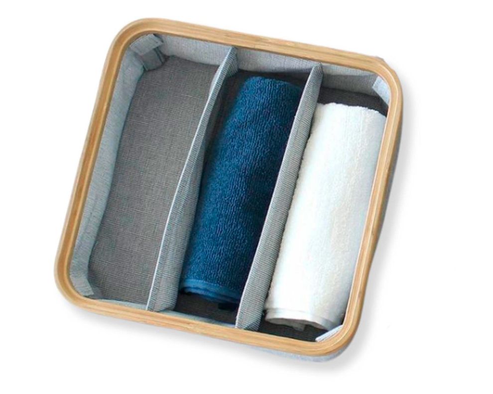 Organizador clóset 3 divisiones tela gris-1