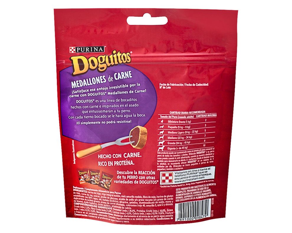 Snack perro adulto 65 gr medallones carne Doguitos.-2