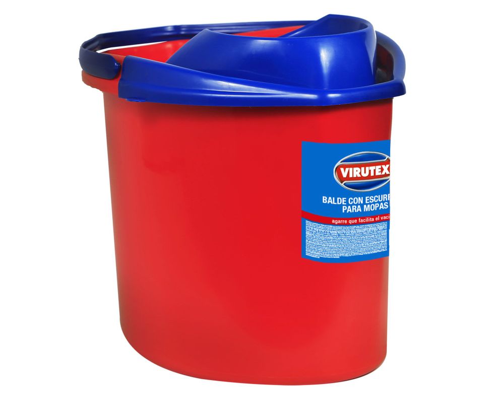 Balde escurridor 14 litros Clásico rojo Virutex.-0