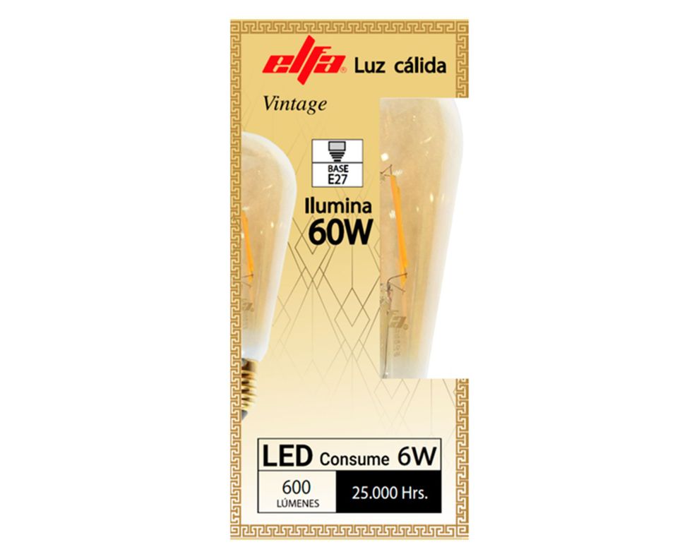 Ampolleta Led 6W E27 luz cálida ST64 Filamento-1