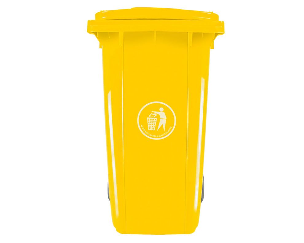 Basurero cuadrado amarillo 240 lt-0