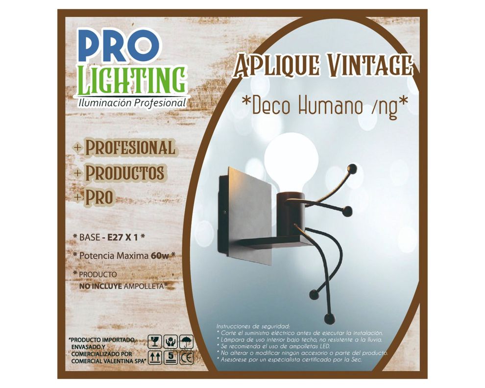 Aplique muro 1L E27 Vintage Pro-Lighting-1