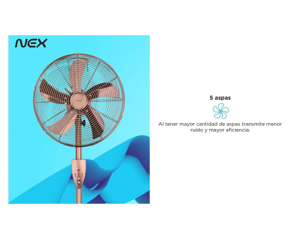 Ventilador pedestal 16'' cobre Nex-7