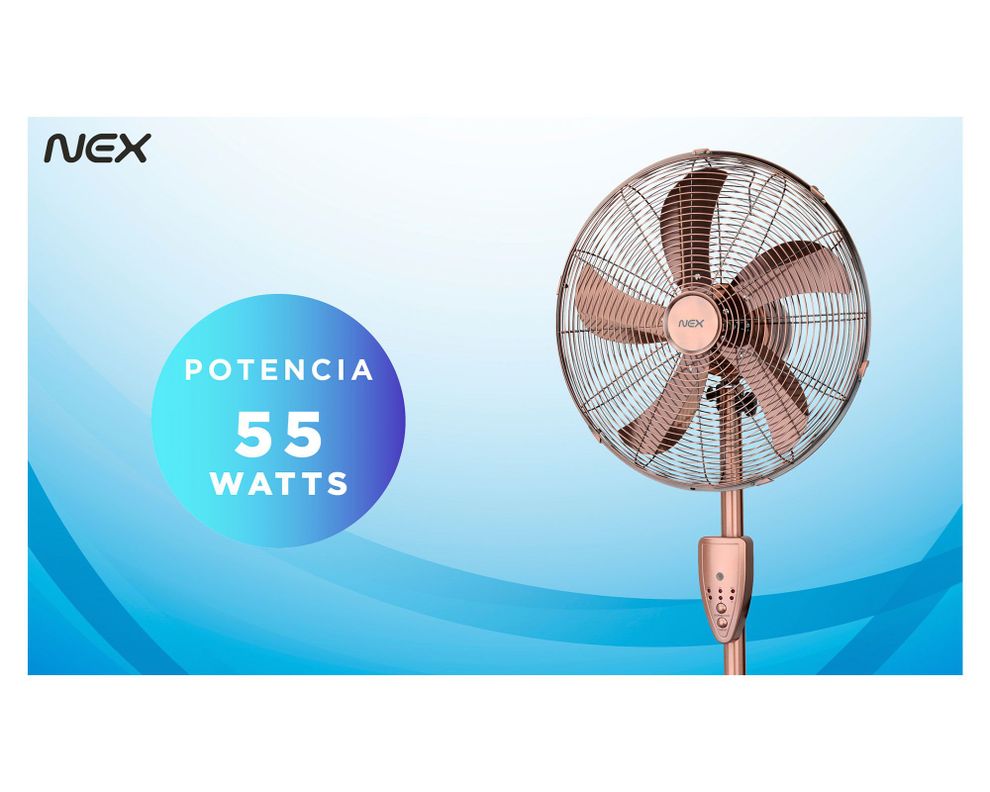 Ventilador pedestal 16'' cobre Nex-9