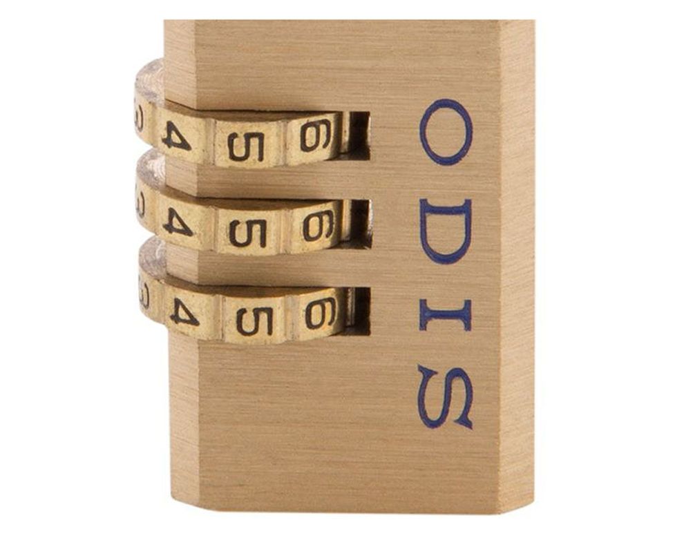 Candado viajero con clave 3 diales locker/maleta/mochila bronce 21mm Viajero Odis-2