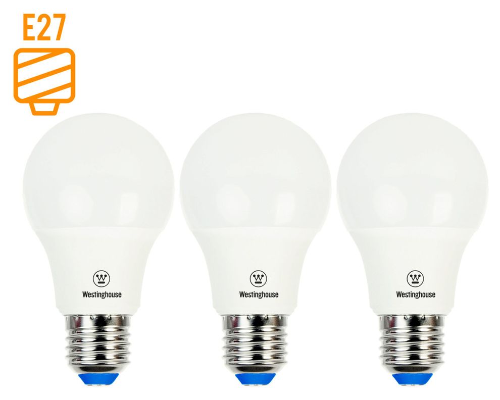 Ampolleta LED 9W E27 luz día Bola 3 unidades-0