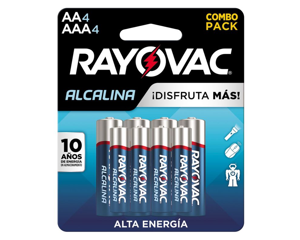 Pilas alcalinas 4xAA + 4xAAA Rayovac-0