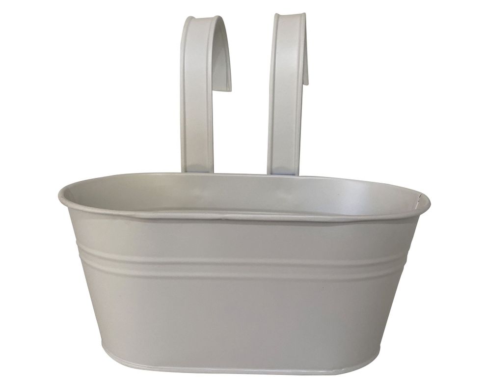 Macetero colgante Metálico blanco 30x24 cm-0
