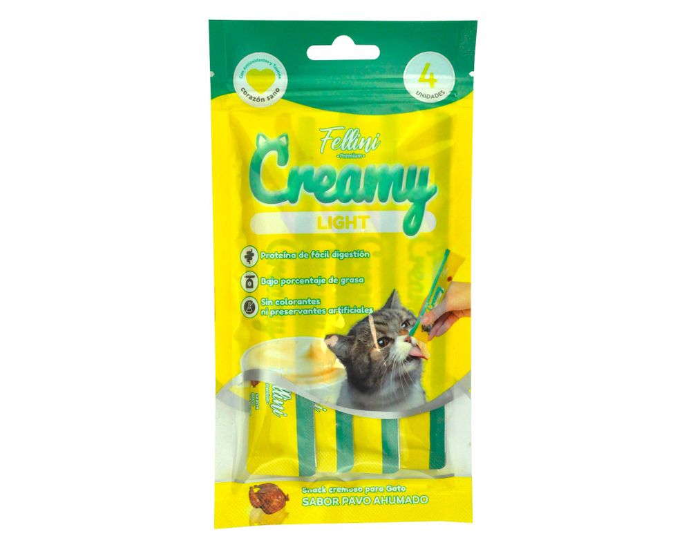 Alimento húmedo gato 60 gr creamy Light pavo ahumado-0