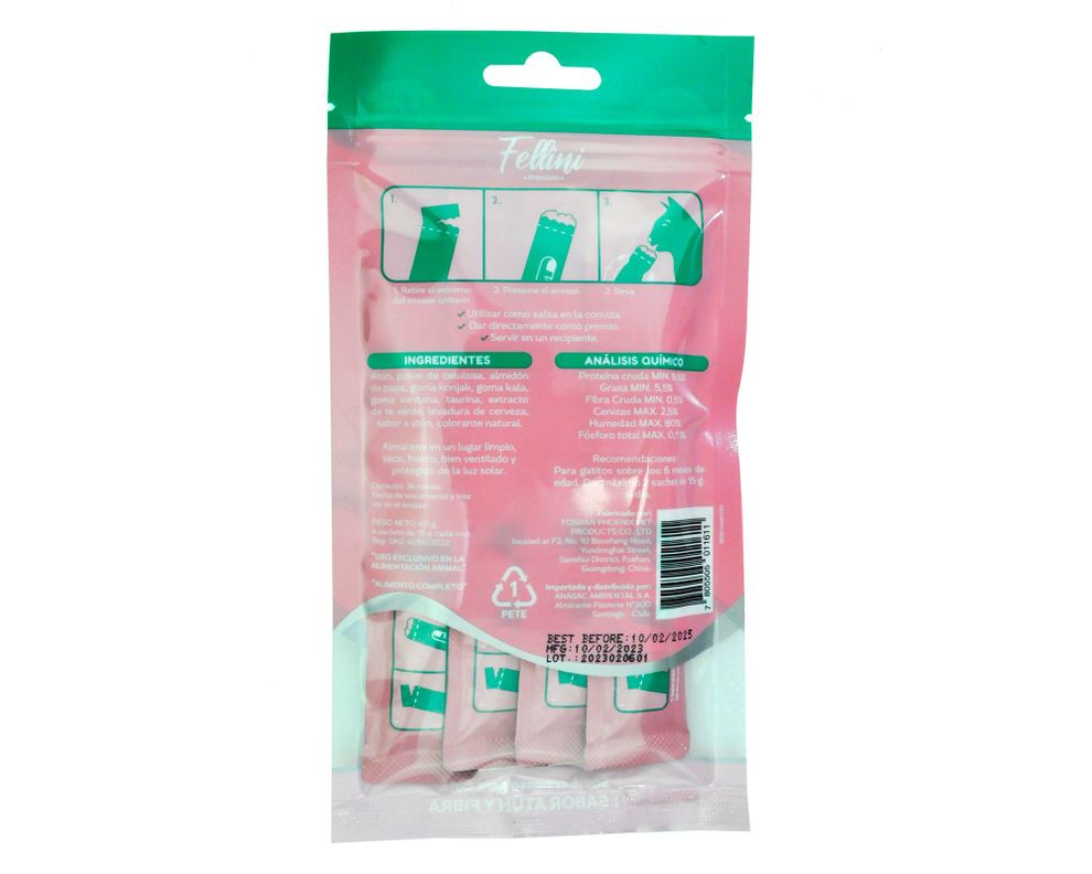 Alimento húmedo gato 60 gr creamy Hairball atún y fibra-1